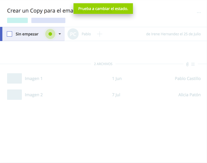 Diagrama de Gantt interactivo